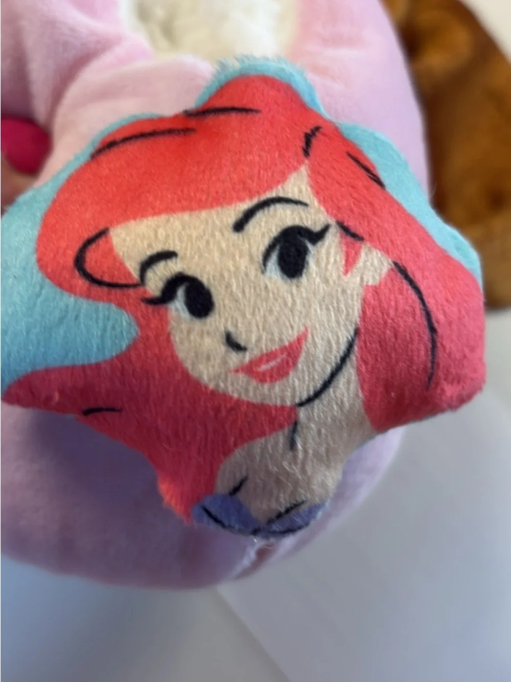Disney Pink Ariel Plush Slip-On Kids Slippers